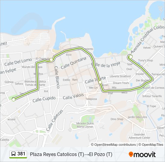 381 bus Line Map