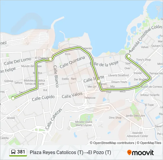381 Bus Line Map