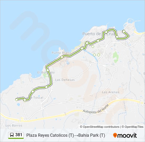 381 bus Mapa de línia