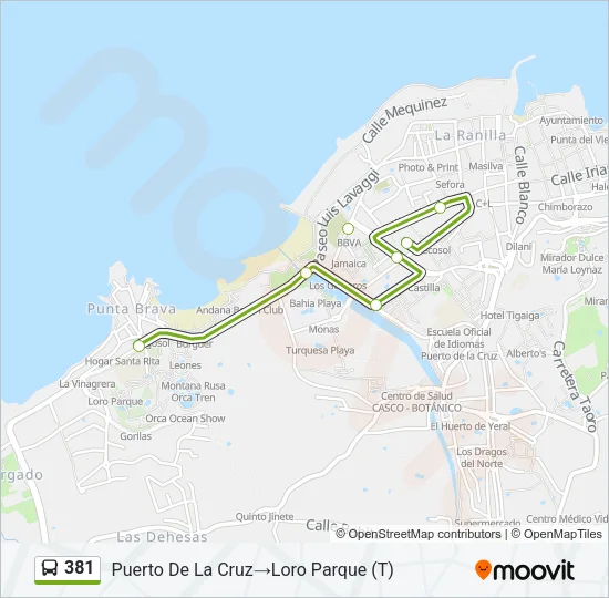 381 Bus Line Map