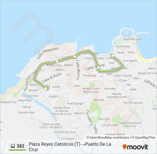382 Bus Line Map