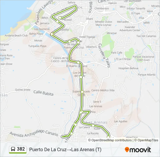 382 Bus Line Map