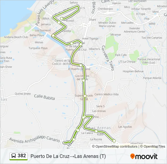 382 Bus Line Map
