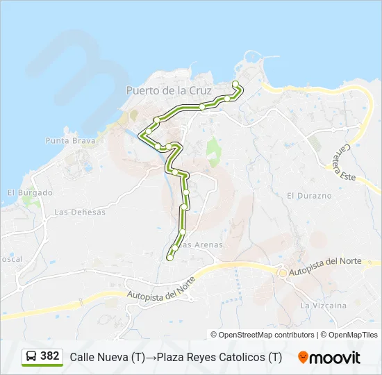 382 Bus Line Map