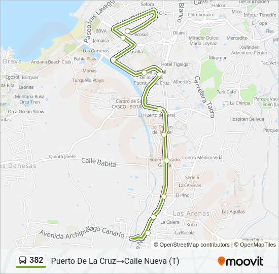 382 Bus Line Map