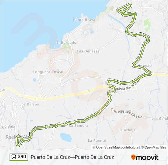 390 Bus Line Map