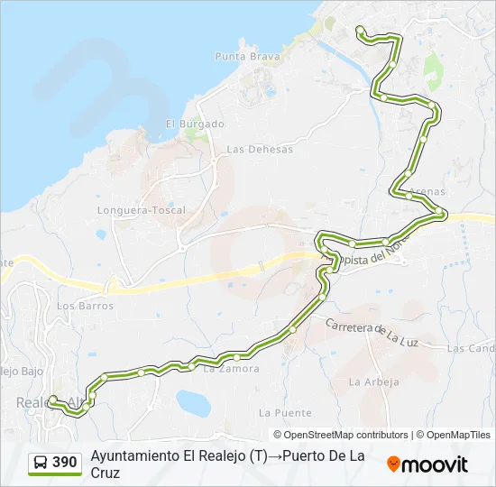 390 Bus Line Map