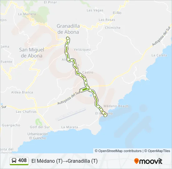 408 Bus Line Map