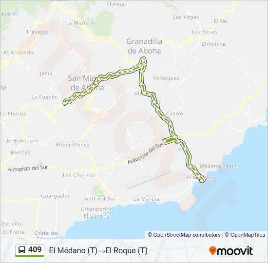 409 Bus Line Map