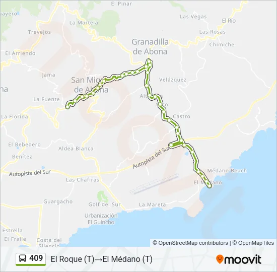 409 Bus Line Map