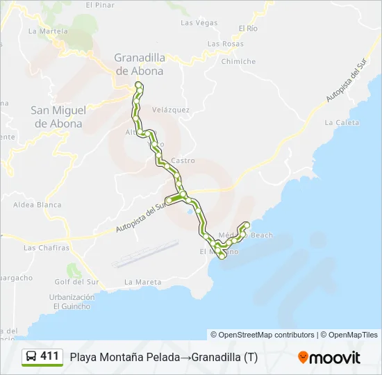 411 Bus Line Map