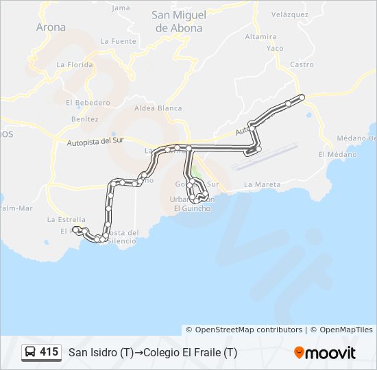 415 bus Line Map