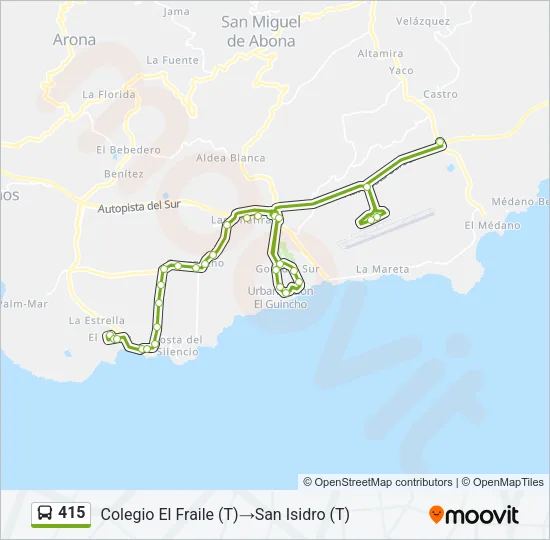415 Bus Line Map