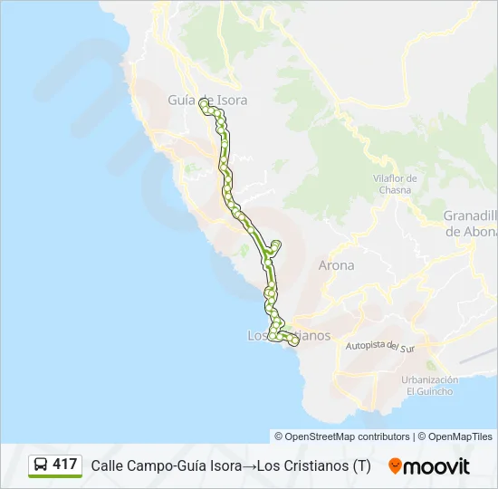 417 Bus Line Map