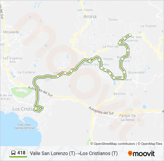 418 Bus Line Map
