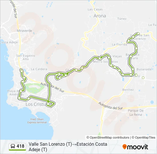 418 Bus Line Map