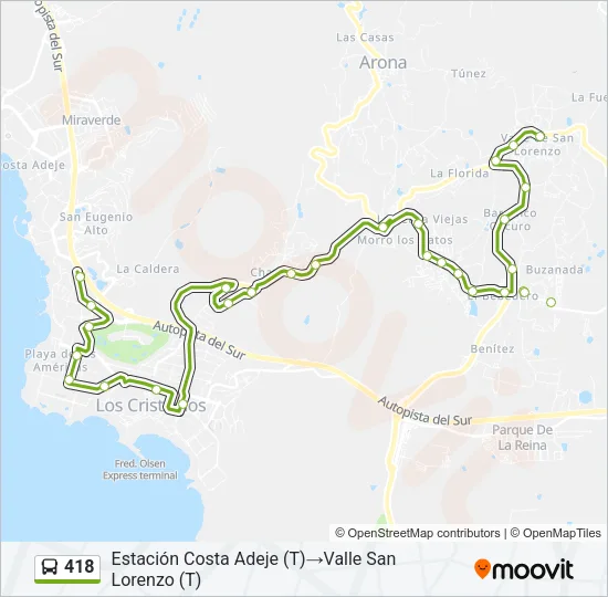 418 Bus Line Map