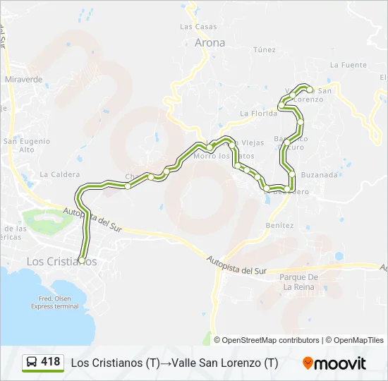 418 Bus Line Map