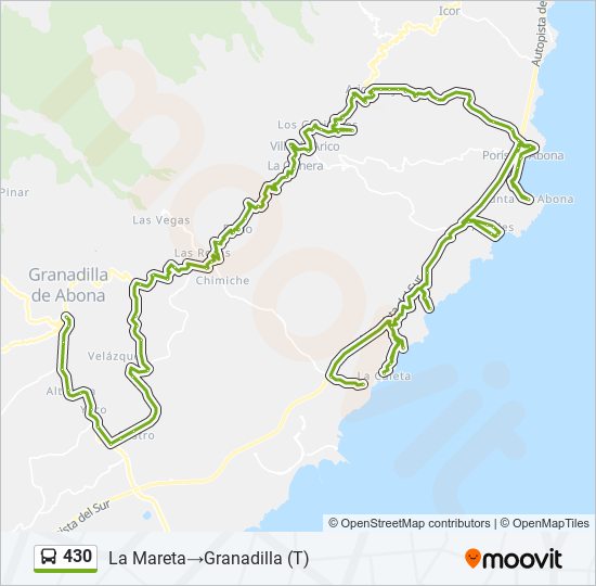 Mapa de 430 de autobús