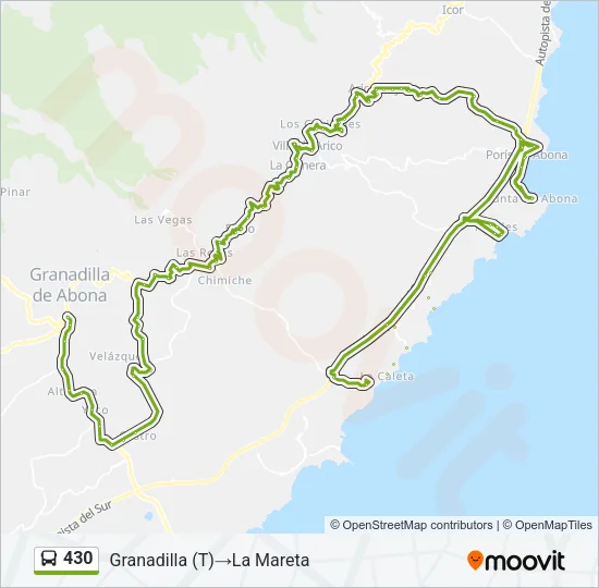 430 Bus Line Map