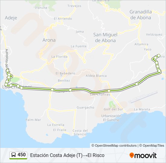 450 bus Mapa de línia