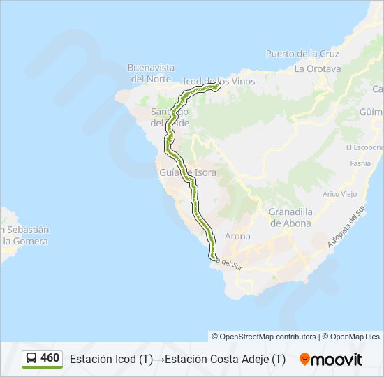 460 bus Mapa de línia