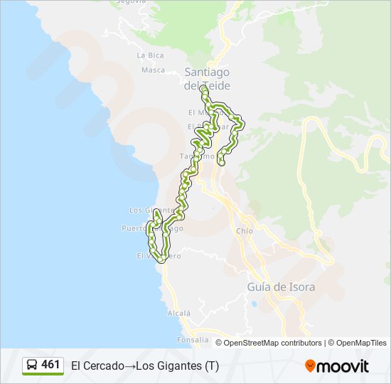 461 bus Line Map