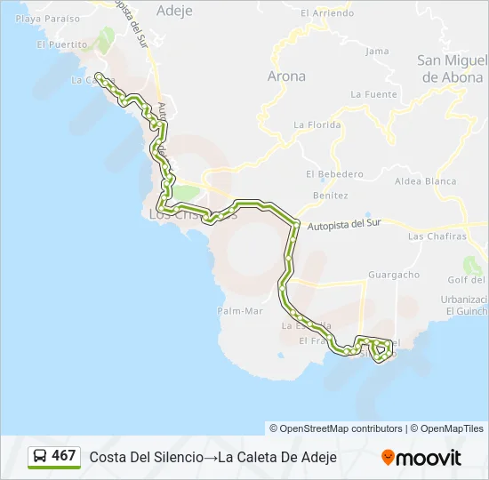 467 Bus Line Map