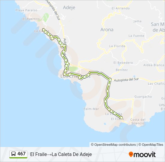 467 bus Mapa de línia