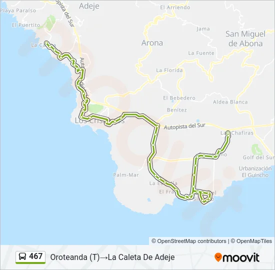 467 Bus Line Map