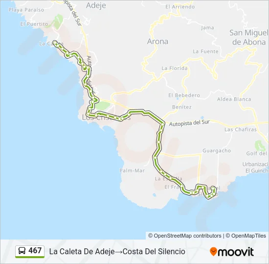 467 Bus Line Map