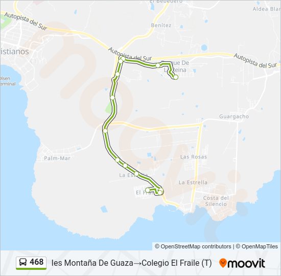 Mapa de 468 de autobús