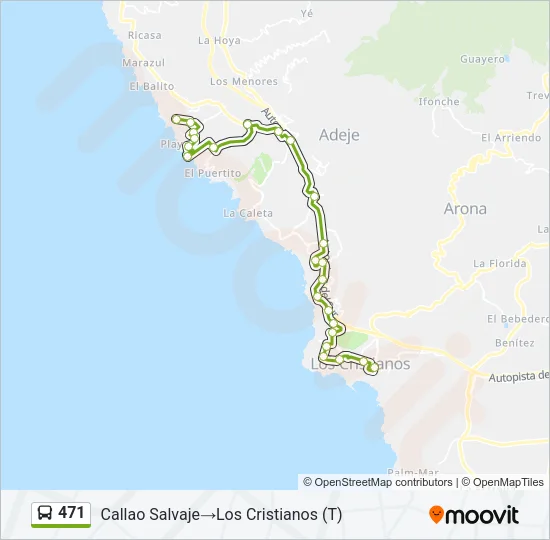 471 Bus Line Map
