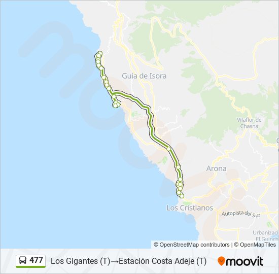 477 bus Mapa de línia