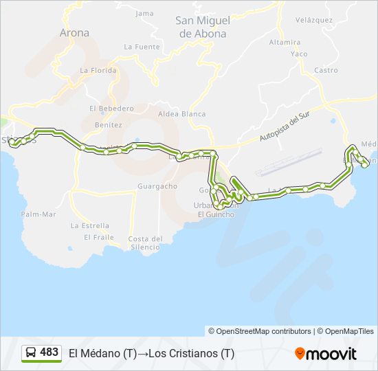 483 bus Mapa de línia