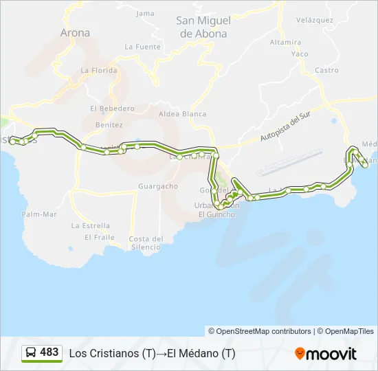 483 Bus Line Map
