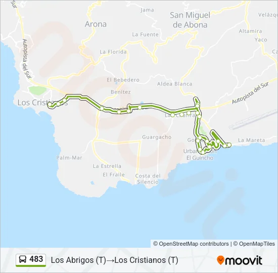 483 Bus Line Map