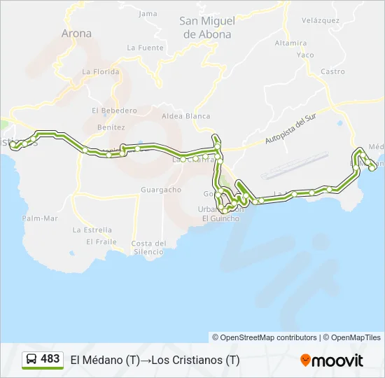483 Bus Line Map