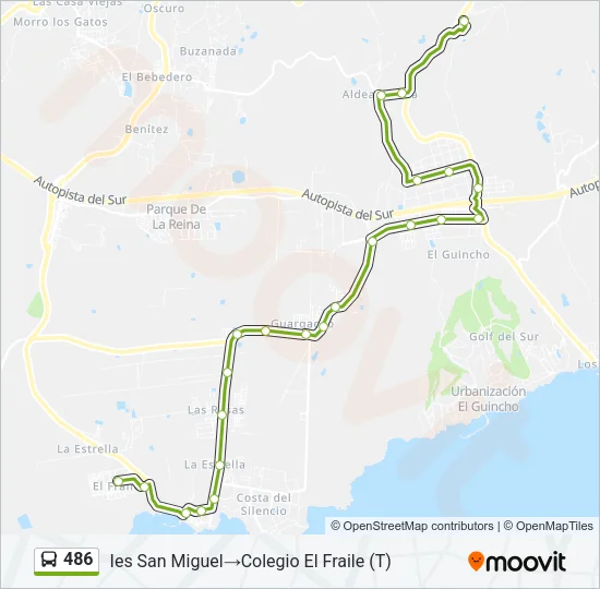 486 Bus Line Map