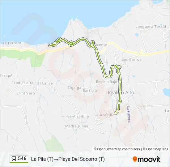 546 Bus Line Map
