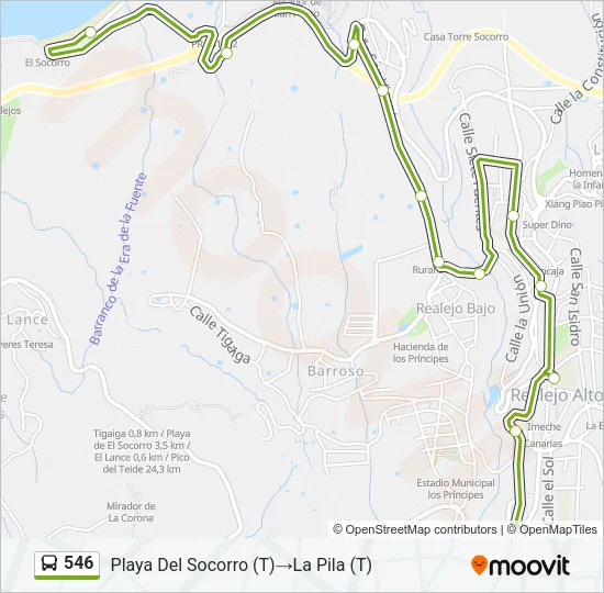 546 Bus Line Map