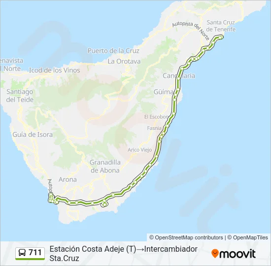 711 Bus Line Map