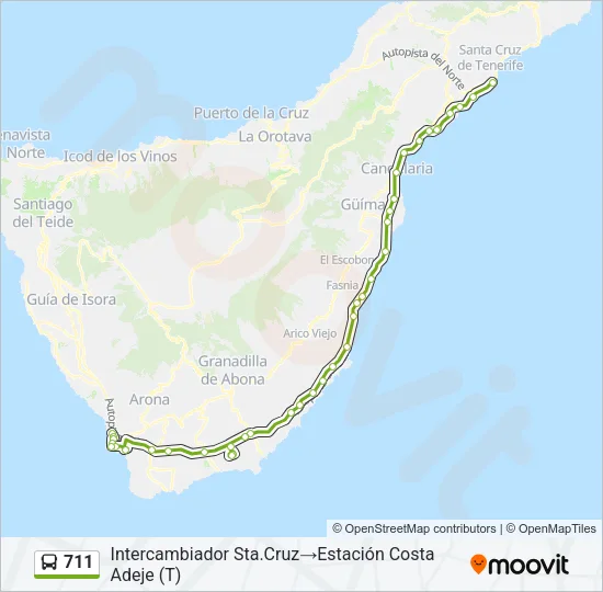 711 Bus Line Map