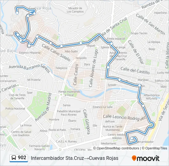 902 Bus Line Map