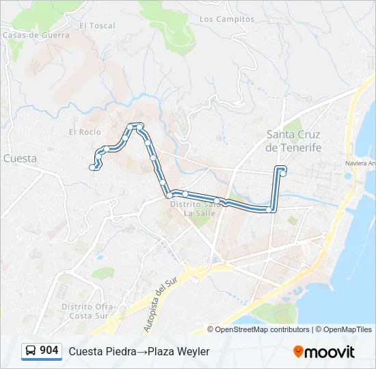 904 Bus Line Map