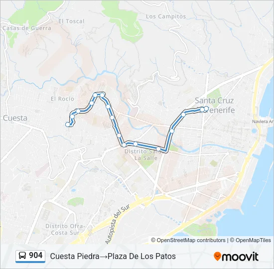 904 Bus Line Map