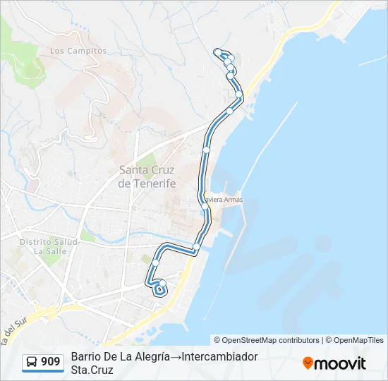 909 Bus Line Map