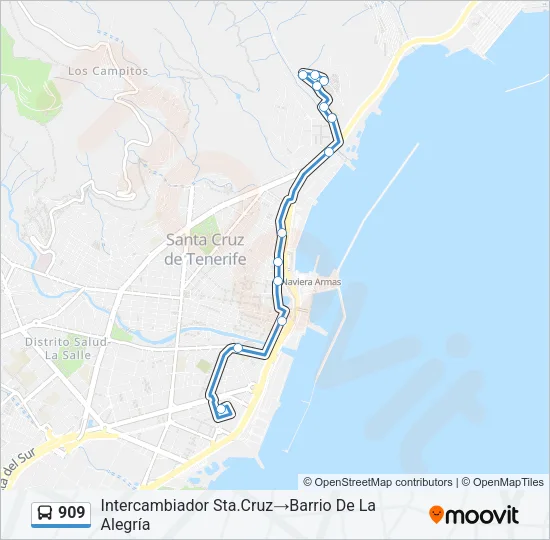 909 Bus Line Map
