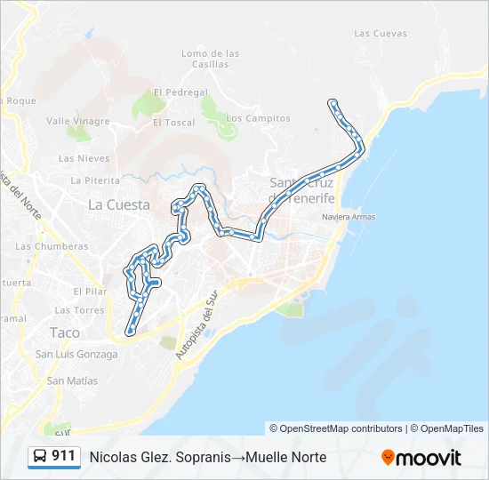 911 Bus Line Map