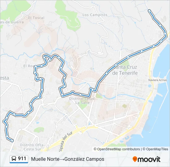 911 Bus Line Map